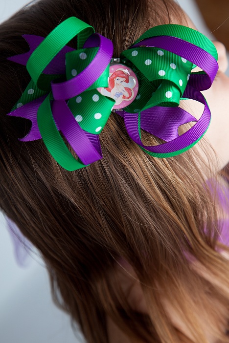 Little Mermaid Bottle Cap Bow-